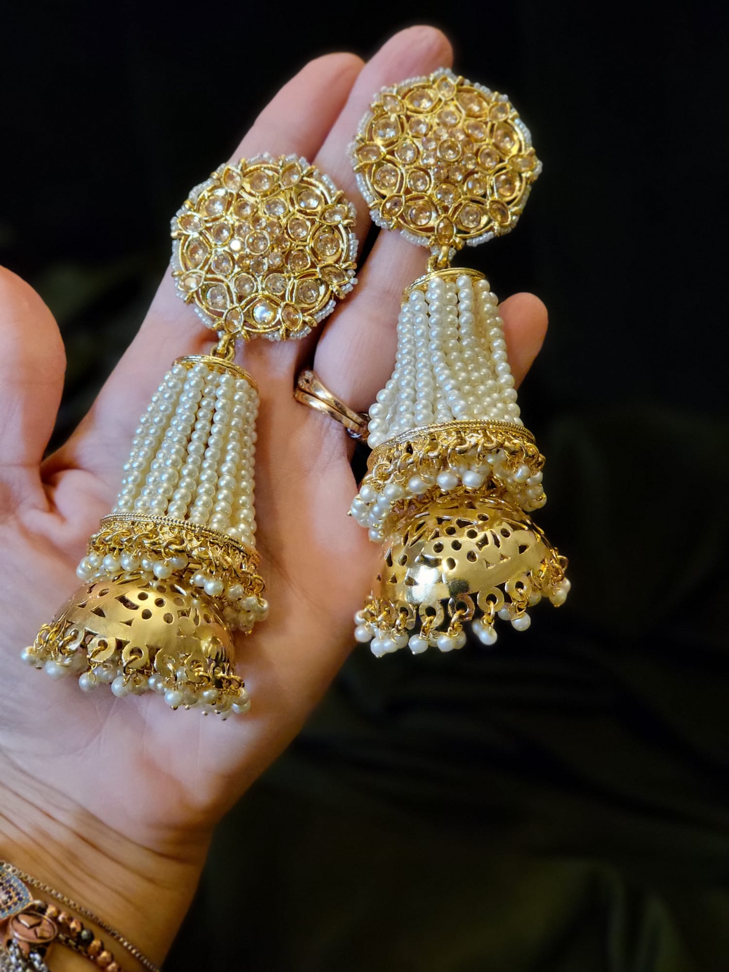 Gold Lotus Double Jhumka Earrings – studiodeepasethi