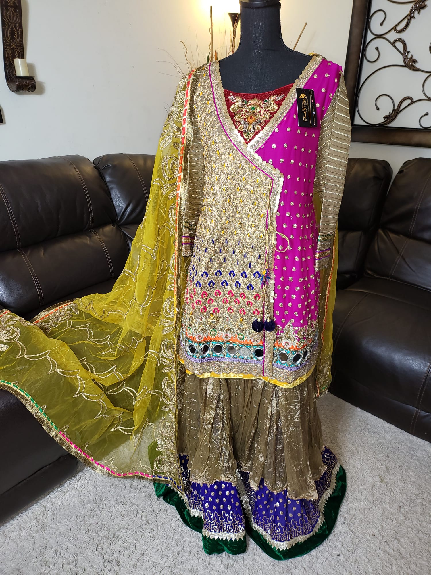 Best Mehndi Wear - Emerald Green Angrakha Frock | Pakistani bridal wear,  Traditional indian outfits, Angrakha style frock