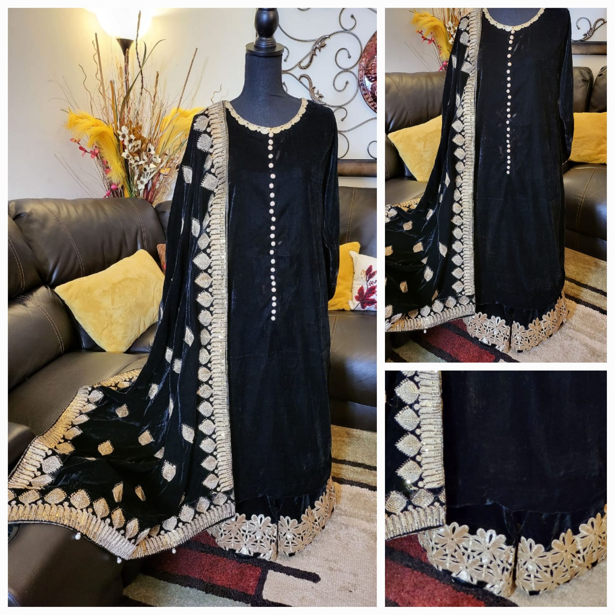 Dress with hotsell velvet shawl