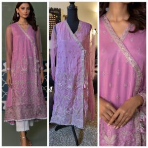 Sapphire 1 pc embroidered Organza angrakha