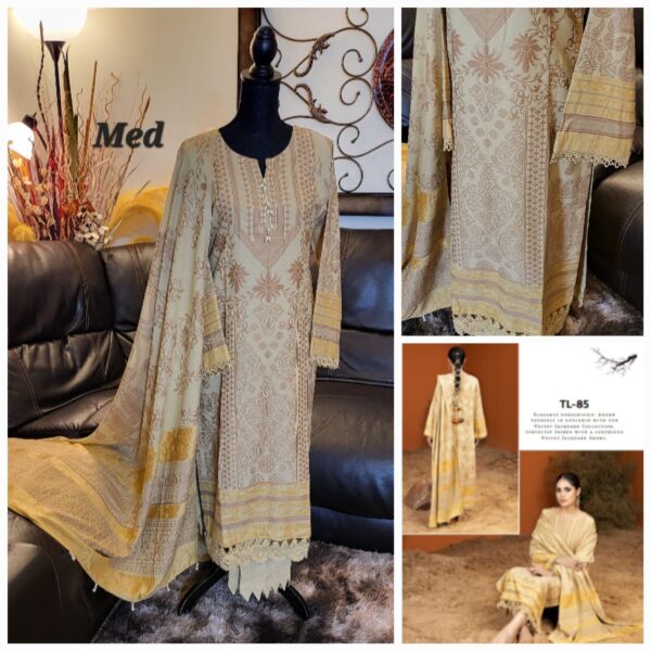 Jaquard and velvet winter 3pc outfits by Riaz Arts "Tehzeeb". Size: Med 