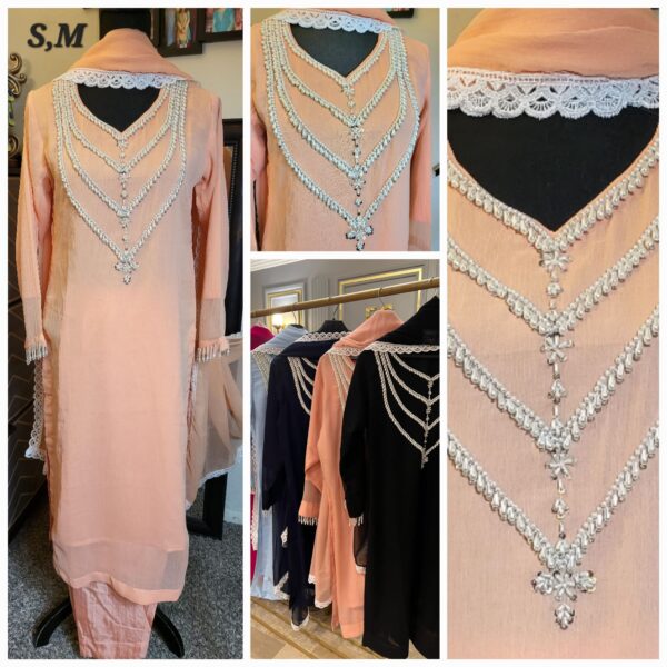 Chiffon Pearl and Sequences 3pc. Size: Small/Medium 