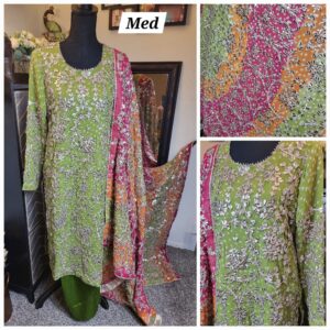 3pc Full gota work on bandini chiffon