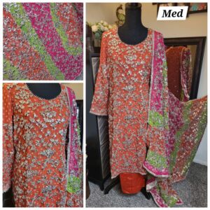 3pc Full gota work on bandini chiffon