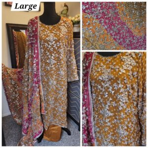 3pc Full gota work on bandini chiffon