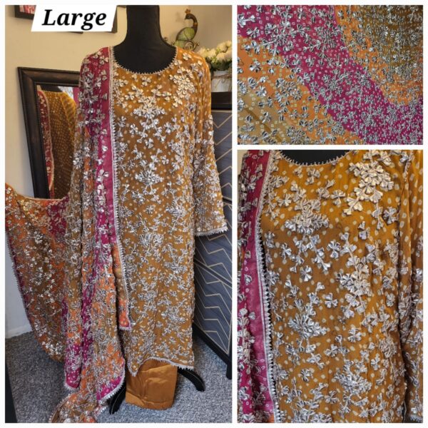 3pc Full gota work on bandini chiffon