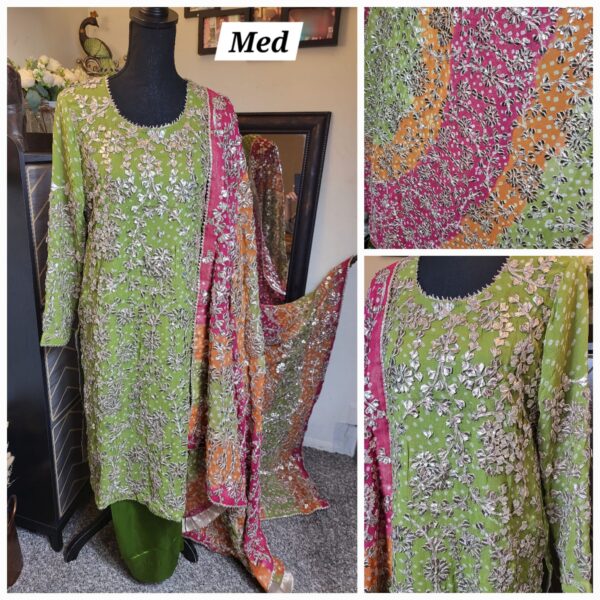 3pc Full gota work on bandini chiffon